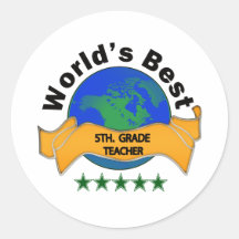World's Best 5th. Grade Teacher Sticker