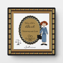 World's Best Attorney Female Plaque