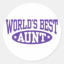 World's Best Aunt Round Sticker