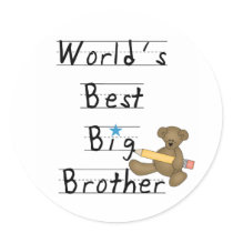 World's Best Big Brother Round Stickers