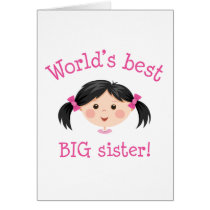 Worlds best big sister - asian girl greeting card