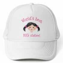 Worlds best big sister - asian girl hats