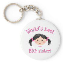 Worlds best big sister - asian girl key chain