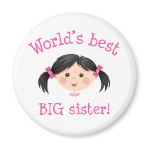 Worlds best big sister - asian girl refrigerator magnets