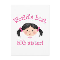 Worlds best big sister - asian girl post cards