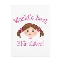 Worlds best big sister - brown hair post card