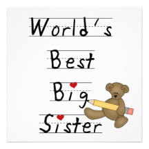 World's Best Big Sister Gifts Custom Invitations