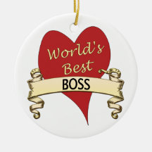 World's Best Boss Christmas Ornaments