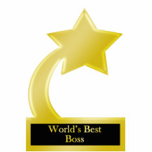 World's Best Boss, Gold Star Award Trophy Photo Sculpture