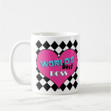 World's Best Boss - Pink Heart Coffee Mug