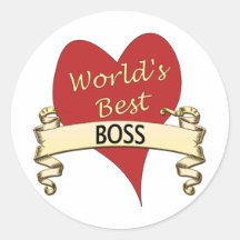 World's Best Boss Round Stickers