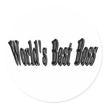 Worlds Best Boss Round Stickers