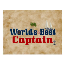 Worlds Best Captain Postcard