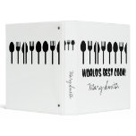 World's Best Cook Custom Name Black 3 Ring Binder