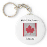 World's best country to live in Canada flag Keychain