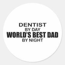 World's Best Dad - Dentist Round Stickers