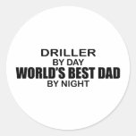 World's Best Dad - Driller Round Stickers