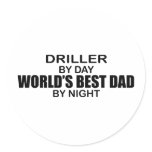 World's Best Dad - Driller Round Stickers