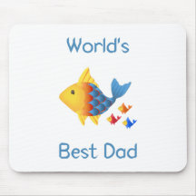 World's Best Dad (fish) Mousepads