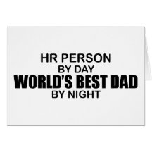 World's Best Dad - HR Person Greeting Cards