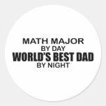World's Best Dad - Math Major Round Sticker