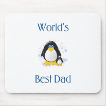 World's Best Dad (penguin) Mousepads