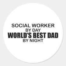 World's Best Dad - Social Worker Sticker