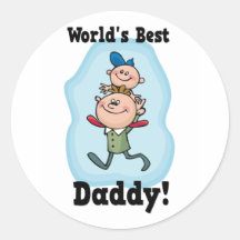World's Best Daddy Round Stickers