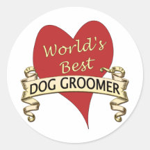 World's Best Dog Groomer Round Sticker