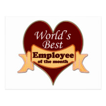 World's Best Employee of the Month Postcard