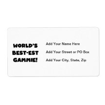 World's Best-est Gammie Black and White Gifts Custom Shipping Label