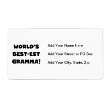 World's Best-est Gramma Black or White Custom Shipping Label