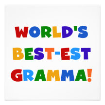 World's Best-est Gramma Bright Colours Personalized Announcements