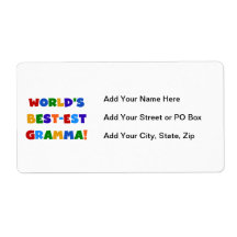 World's Best-est Gramma Bright Colours Custom Shipping Labels