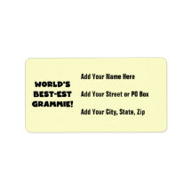World's Best-est Grammie Black or White Gifts Personalized Address Labels