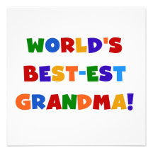 World's Best-est Grandma Bright T-shirts and Gifts Personalized Invitation