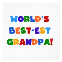 World's Best-est Grandpa Bright Colours Gifts Custom Invitations
