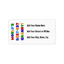 World's Best-est Granny Bright Colours Personalized Address Labels