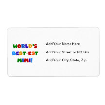 World's Best-est Mimi Bright Colours T-shirts Gift Custom Shipping Label