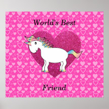 World's best friend cute unicorn posters