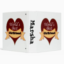 World's Best Girlfriend 3 Ring Binders
