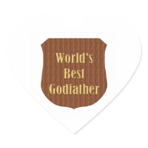 World's Best Godfather Heart Sticker