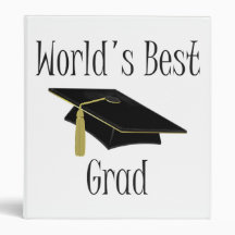 World's Best Grad (black) 3 Ring Binder