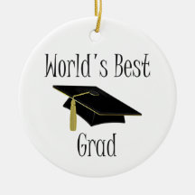 World's Best Grad (black) Ornaments