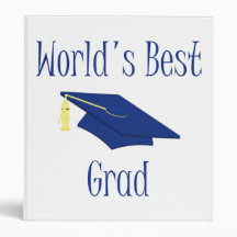 World's Best Grad (blue) Vinyl Binders