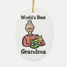 World's Best Grandma ormanent Christmas Ornaments