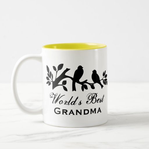 World's Best Grandma sparrows silhouette love bird Mug