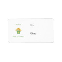 world's best grandma (yellow flowers) personalized address label