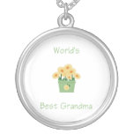world's best grandma (yellow flowers) personalized necklace