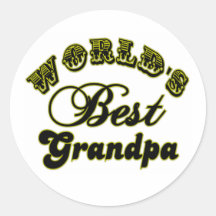 World's Best Grandpa Gifts and Apparel Round Stickers